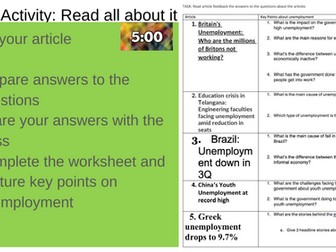 Unemployment Articles Cyclical Structural Frictional  IGCSE Economics Edexcel