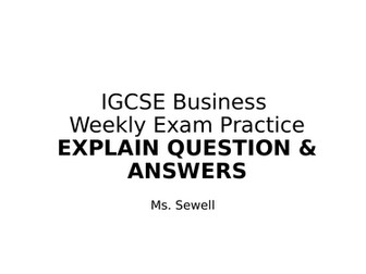 Explain Exam Questions Answer IGCSE Business