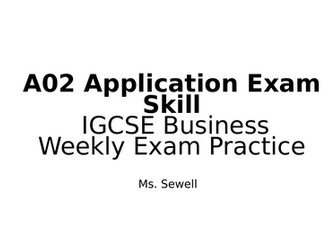 Application A02 Exam Skill IGCSE Business