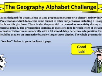 A  Geography Alphabet Starter Challenge