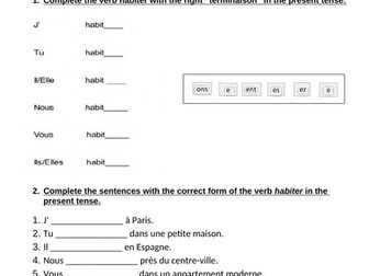 Le verbe habiter (French lesson)