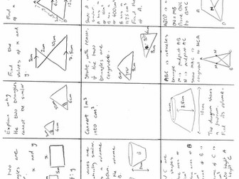Edexcel Higher Maths GCSE Similarity Revision Mat