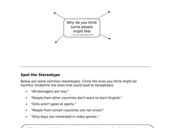 Xenophobia Worksheet
