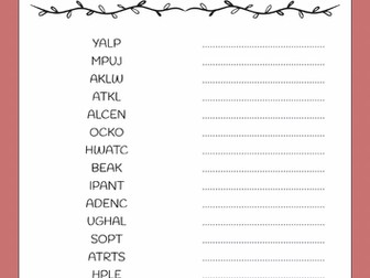 Regular Verbs Word Scramble Puzzle Worksheet Activity