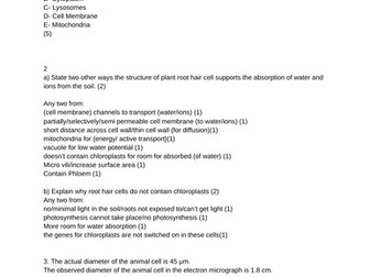 BTEC Unit 1-Biology Baseline test