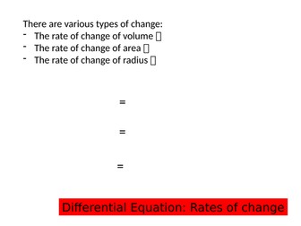 Differential Equation: Rates of change