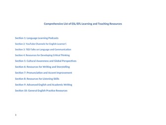 ESL_EFL_Resources_List For New Teachers and  TEFL/CELTA Students