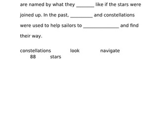 Constellation cloze activity