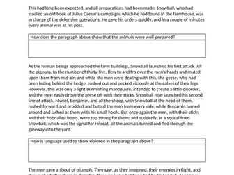 English Literature Animal Farm Chapter 4 Jones tries to recapture the Farm Analysis Language /Theme