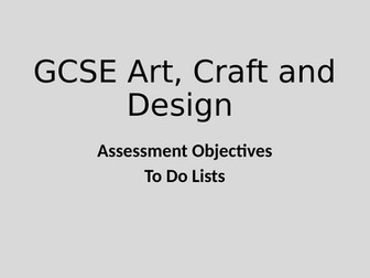 GCSE AQA Assessment Objectives To Do Lists