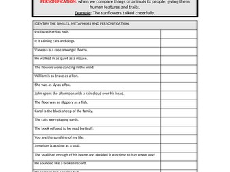 Year 9 Cover Poetry Worksheet