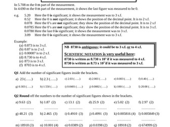 Practical Skills: SF, Tables, St-Line Graphs