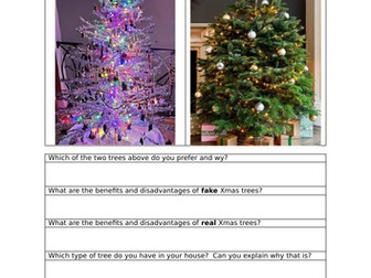 English Language Non Fiction Fake or Fir Xmas Tree Opinion Article Analysing text and writing task