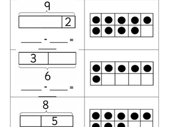 Subtraction within 10 bar model