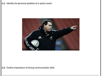 NCFE level 1 in Sport Booklet - Sports Coaching