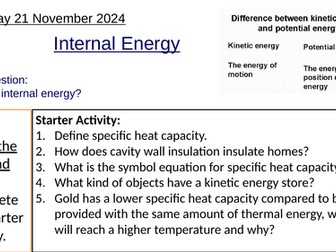 GCSE Physics Internal Energy: Complete Lesson