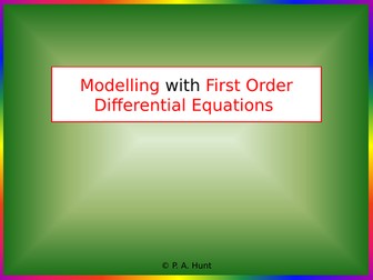 Core Pure - Modelling with First Order Differential equations.