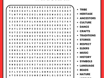 American Indian Heritage Day Word Search Puzzle Worksheet Activity