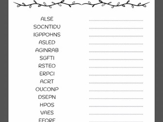 Black Friday Word Scramble Puzzle Worksheet Activity