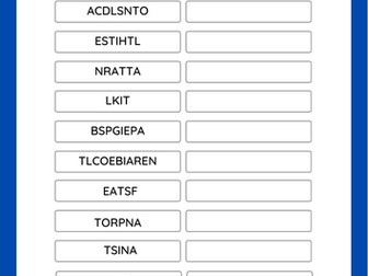 St Andrew's Day Word Scramble Puzzle Worksheet Activity