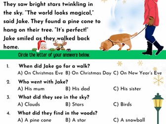 Reading Comprehension | Year 1 | Christmas Pack 3 | Phonics