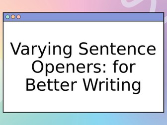 Varying Sentence Openers