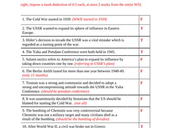 WWII and Start of the Cold War Activity