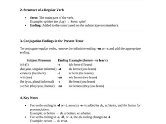 GERMAN REGULAR VERBS