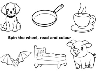 Spin the wheel, read and colour