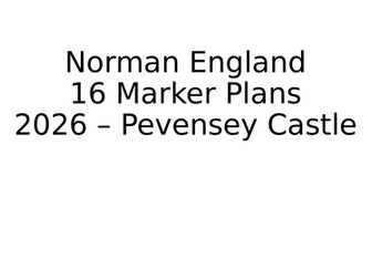 Mock Pevensey 16 Mark Questions Plans - AQA Historic Environment