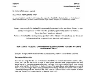 CIE IGCSE History Paper 2 Practice (CC4)