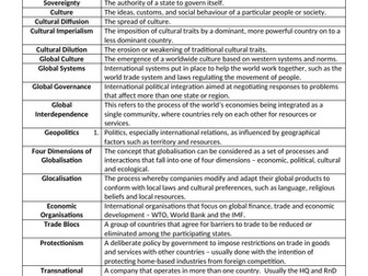 GS&GG Terminology Glossary/Flashcards - AQA A Level Geography