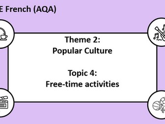 Topic 4- Free-time Activities- French GCSE