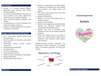 Leaflets on ADHD and Dyslexia (seperate)
