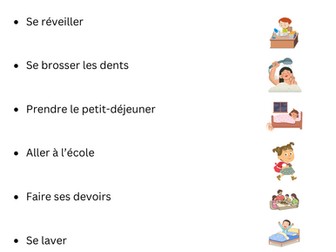 Ma Routine Quotidienne - daily routine in french exercises worksheet