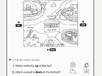 Directions on a map (up , down, left and right)