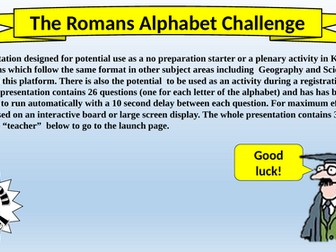 A Roman Empire Alphabet Starter Challenge