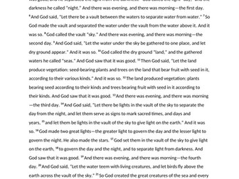 GCSE Christianity Genesis and interpretations