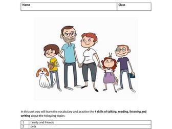 S3 German Homework & Vocabulary Booklet: Familie und Freunde