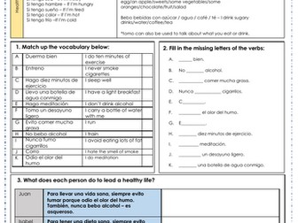 AQA GCSE: Healthy lifestyles - ¿Llevas una vida sana?