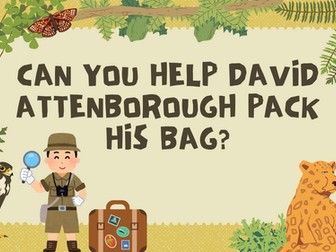 Help David Attenborough pack his bag!