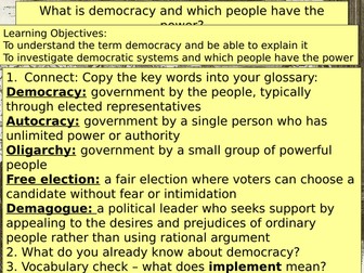 What is democracy and which people have the power