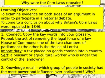 Why were the Corn Laws repealed