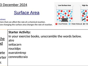 GCSE Chemistry Effect of Surface Area on Rate of Reaction: Complete Lesson