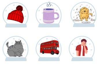 CVC words and caption snow globes