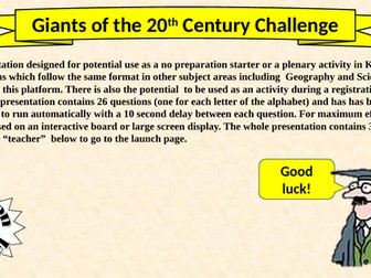 Giants of 20th Century Alphabet Challenge