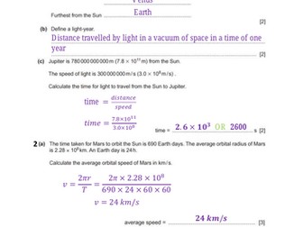 IGCSE Space Physics Q&A