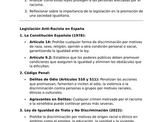 La Legislación Antirracista - A-Level Spanish Lesson