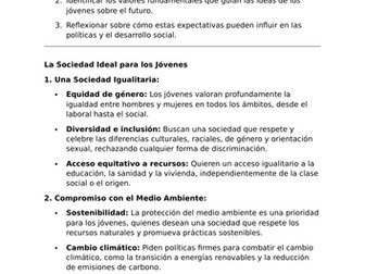 La Sociedad Ideal de los Jóvenes - A-Level Spanish Lesson