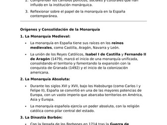 La Evolución de la Monarquía en España - A-Level Spanish Lesson